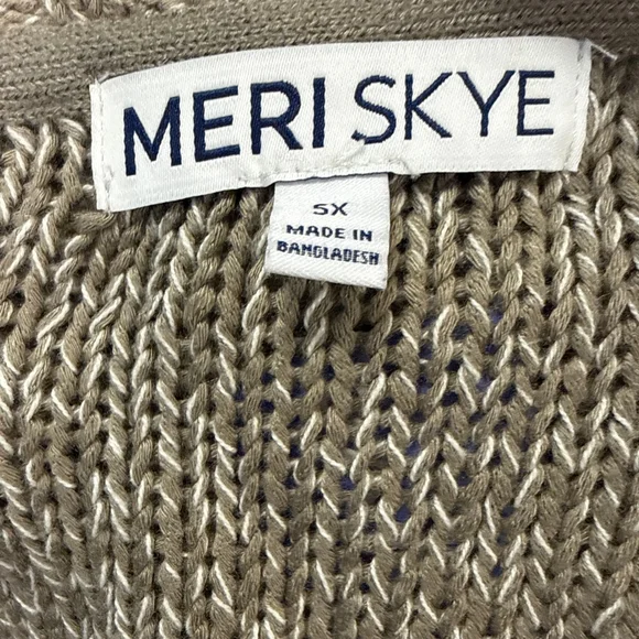 Women's MERI SKYE V-Neck Sweater 5X Beige White - Picture 8 of 8